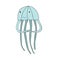 Cute cartoon jellyfish character, vector isolated illustration in simple style.