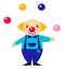 Cute cartoon jugglery Clown character
