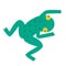 Cute cartoon jumping frog vector illustration