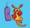 cute cartoon kangaroo boxing jump. isolated cartoon animal illustration vector