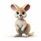 Cute Cartoon Kangaroo Icon In Fluffy 3d Animation Style