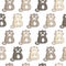 Cute cartoon kittens in grayscale in a flat style. Seamless pattern