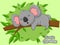 Cute Cartoon Koala Characters. Vector Illustration Cartoon Style