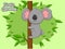 Cute Cartoon Koala Characters. Vector Illustration Cartoon Style