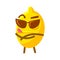Cute cartoon lemon in sunglasses, colorful character vector Illustration