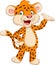 Cute cartoon leopard waving hand