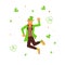 Cute cartoon leprechaun dancing