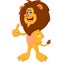 Cute cartoon lion giving thumb up