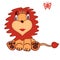 Cute Cartoon lion, Little king, illustration for kids t shirt. Vector