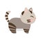 Cute Cartoon Little Baby Cat Icon. Cat standing on the floor with eye closed. Cat with gray color.