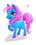 Cute cartoon little blue horse with pink hair