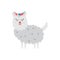 Cute cartoon llama with flower crown smiling with eyes closed