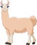 A Cute cartoon llama happy