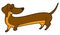 Cute cartoon long dachshund