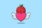 cute cartoon Lychee character hiding heart