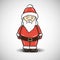 Cute cartoon male Santa Claus character in red suit