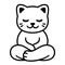 Cute cartoon meditating cat drawing
