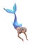 Cute Cartoon Mermaid Diving
