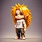 A cute cartoon metalhead girl with blonde hair - Generated by Generative AI