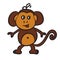 Cute cartoon monkey. Coloring book