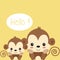 Cute cartoon  monkey saying Hello!!