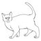 Cute cartoon monochrome Bombay cat lineart vector clipart. Pedigree kitty breed for cat lovers. Purebred black domestic