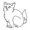 Cute cartoon monochrome Bombay kitten lineart vector clipart. Pedigree kitty breed for cat lovers. Purebred black