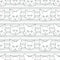 Cute cartoon monochrome lineart Ragdoll pet cat and kitten face seamless vector pattern. Pedigree kitty breed domestic