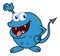 Cute Cartoon monster Blue. Vector illustration for Halloween stock illustration