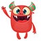 Cute cartoon monster mascot. Vector illustration of funny baby alien character.