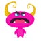 Cute cartoon monster. Surprised funny pink monster emotion. Halloween vector illustration.