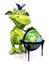 Cute cartoon monster with terrestrial globe.
