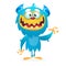 Cute cartoon monster yeti. Vector bigfoot character