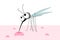 Cute cartoon mosquito .. Insect pest. Mosquito bite. Danger of disease transmission