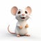 Cute Cartoon Mouse 3d Portrait On White Surface