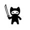 Cute cartoon ninja cat