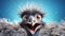 Cute Cartoon Ostrich Banner with Space for Copy. Generative AI.