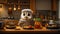 Cute cartoon owl, cooking character beautiful fantasy fictional chef home fantasy bird decoration