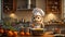 Cute cartoon owl, cooking design adorable funny fictional chef home fantasy bird decoration