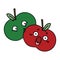 cute cartoon of a pair of apples