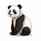 Cute Cartoon Panda Bear Sitting On White Background