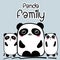 Cute Cartoon Panda Family Background.