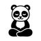 Cute cartoon panda meditating
