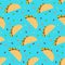 Cute cartoon pattern with mexican tacos