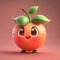 Cute cartoon peach character