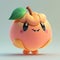 Cute cartoon peach character