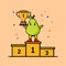 Cute cartoon pear fruit as the first winner