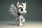 Cute Cartoon Pegasus With Very Big Eyes With A Canvas Painting. Generative AI