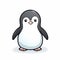 Cute Cartoon Penguin With Big Eyes - Simple And Clean Design