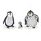 Cute cartoon penguin family vector illustration Hand drawn kawaii animal